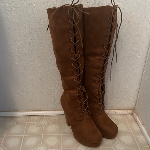 Just fab holli whiskey suede boots lace up - Picture 4 of 5